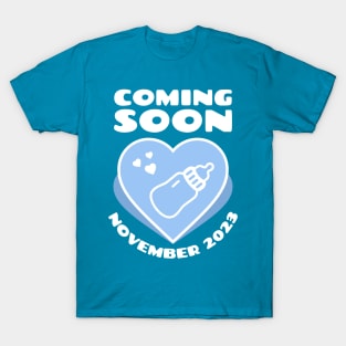 Baby Announcement. Feeding Bottle. November 2023 T-Shirt